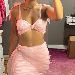 PINK MESH TWO PIECE
